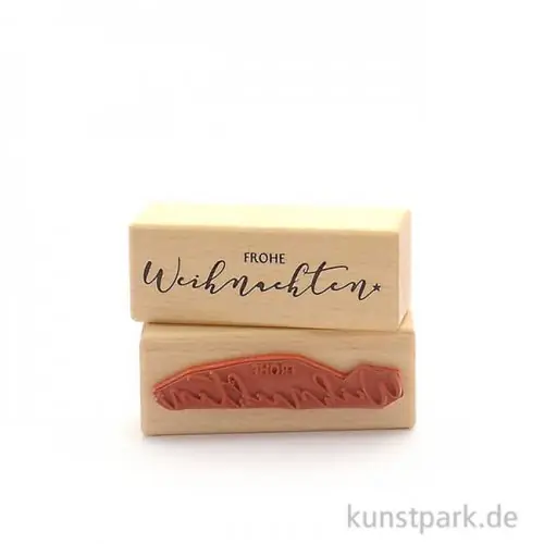 Weltweiter Versand Stempel - Frohe Weihnachten, 3x8 cm