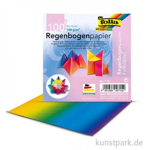 Handgefertigt Faltblätter aus Regenbogenpapier, 110g, 100 Blatt