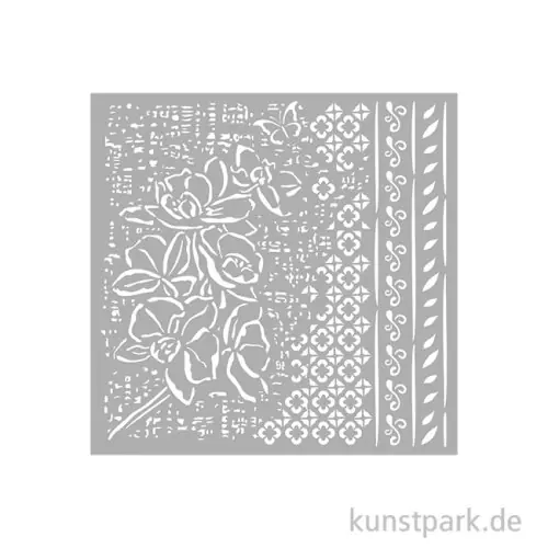 Geprüft Stamperia Schablone - Orchids and Cats Orchid Pattern, 18 x 18 cm