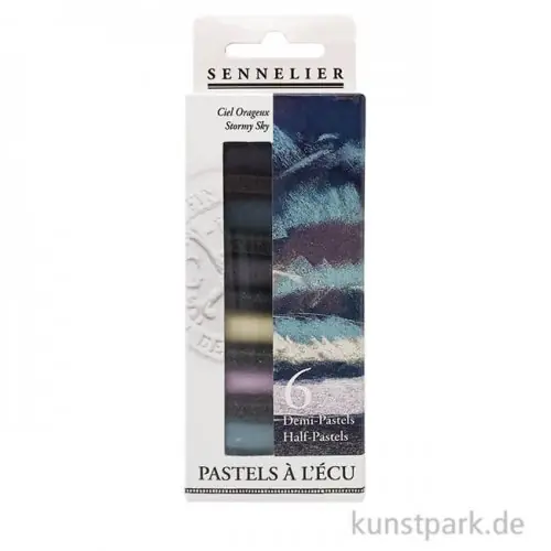 Sennelier Softpastell ECU - 6 x 1/2 Stifte, stürmischer Himmel Gratis Versand
