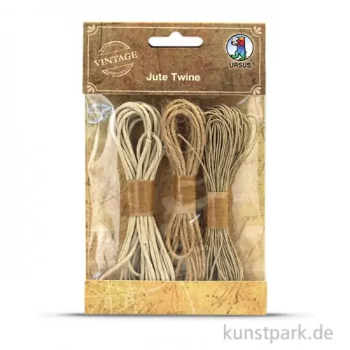 Abverkauf Vintage Jute Kordel 3er Set, 3 - 10 m