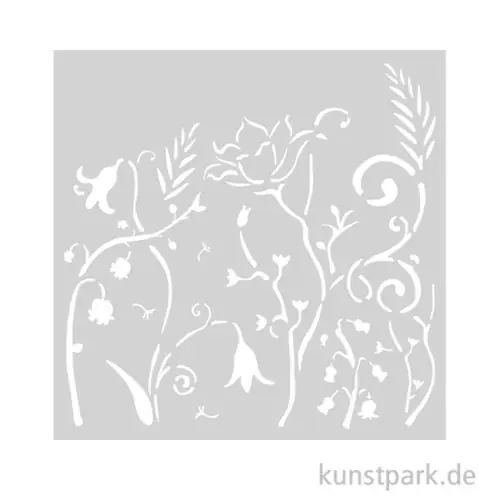 Stamperia Schablone - Hidden Grove Flowers, 12 x 12 cm Neu Im Sortiment
