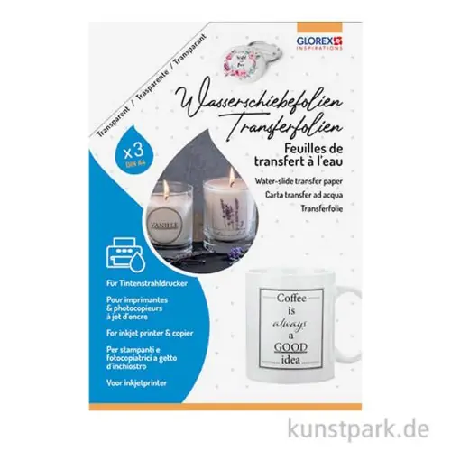 Direktkauf Wasserschiebefolie für Tintenstrahldrucker, A4, 3 Stück