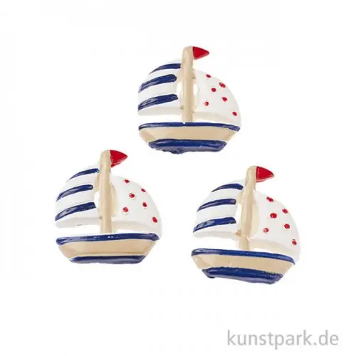 Finale Aktion Mini Segelschiff - gepunktet, 2,5 cm, 3 Stück