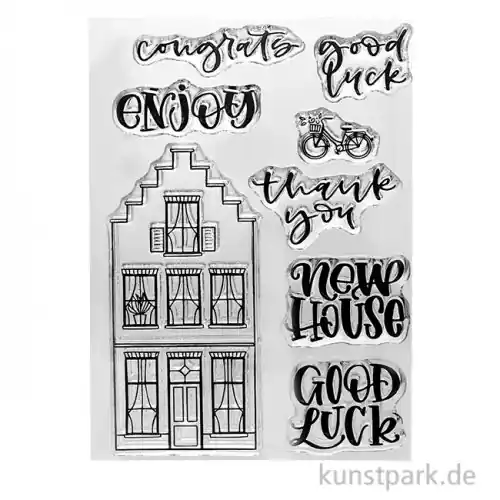 CraftEmotions Clear Stamps - Lettering - New Home 2, DIN A6 Neuheit