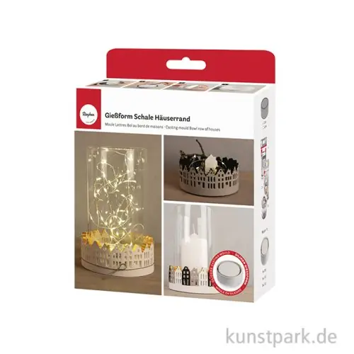 Bestseller Silikon Gießform - Schale Häuserrand, ø 13,2 cm, Höhe 5 cm