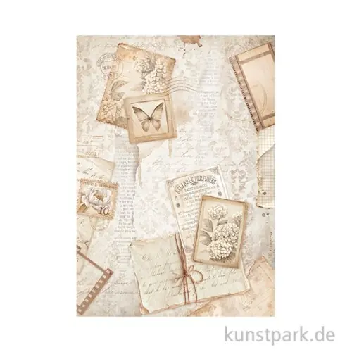 Stamperia Reispapier - Quiet Days Postcards, DIN A4 Jetzt Bestellen