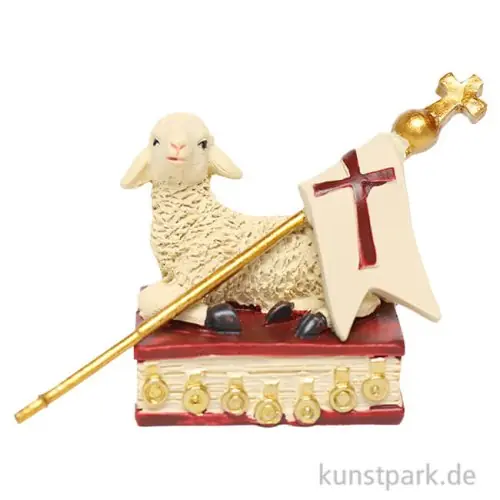 Handgefertigt Lamm Figur Christlich, 8 cm