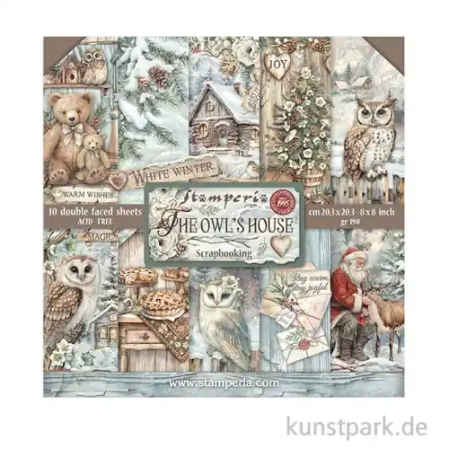 Stamperia Scrapbooking Pad - The Owl's House, 20,3 x 20,3 cm Preisreduziert