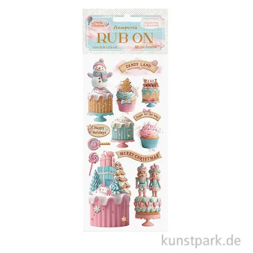 Heißes Angebot Stamperia Rub On Transferfolie - Candy Christmas Cakes