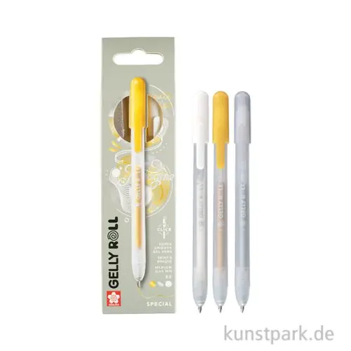 Sakura Gelly Roll 3er Set, Retractable, Gold-Silber-Weiß Heißes Angebot