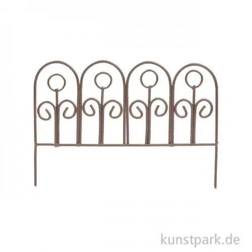 Neue Ware Miniatur Zaun aus Metall - Braun, 8 cm