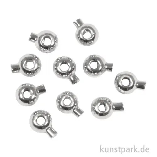Schmuck Positionierungsperle Rund, Silber, 3,5 x 3 mm, 10 Stück Wochenendangebot