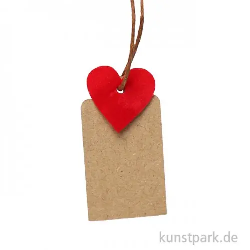 Jetzt Bestellen Geschenkanhänger aus Karton mit Herz, Rot, 4,5 x 2,5 cm, 6 Stück