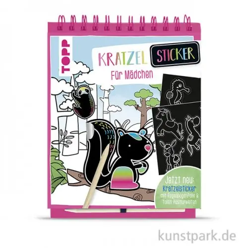 Gratis Versand Kratzel-Stickerbuch - Mädchen, Topp Verlag