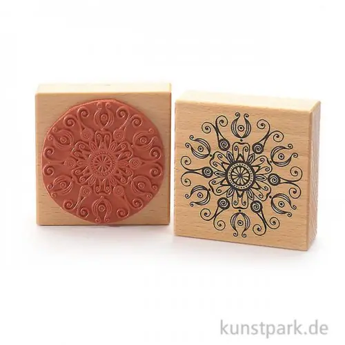Stempel - Schnörkel Mandala - 8x8 cm Highlight
