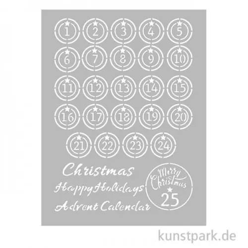Ab Werk Stamperia Schablone - Christmas Patchwork Advent, DIN A4