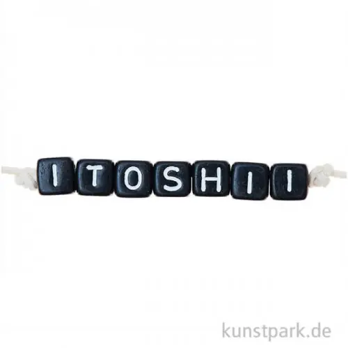 Buchstaben Perlen Mix, Würfel, Schwarz, 6 x 6 mm, 99 Stück Wochenendangebot