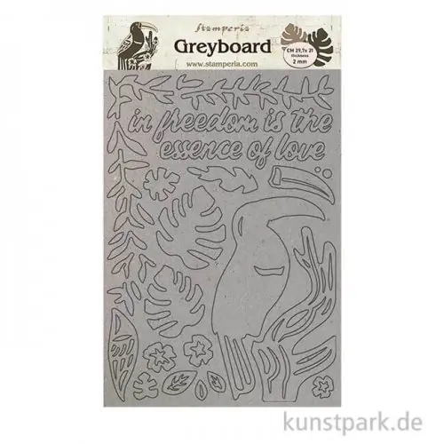Stamperia Greyboard - Amazonia Toucan, DIN A4, 2 mm Geld-Zurück-Garantie