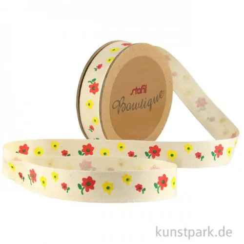 Dekoband - Blumen, 15 mm x 5 m Markenprodukt