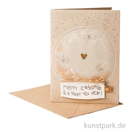 Neuheit Good old friends - Schneekugelkarte, Herz, Kranz