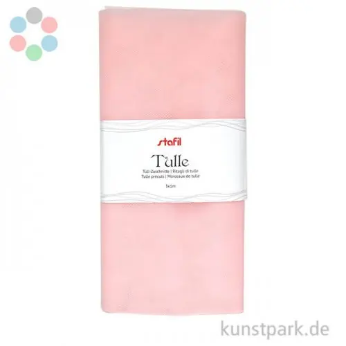 Tüll Stoff Zuschnitt Pastell - 3 x 1 m Gratis Versand