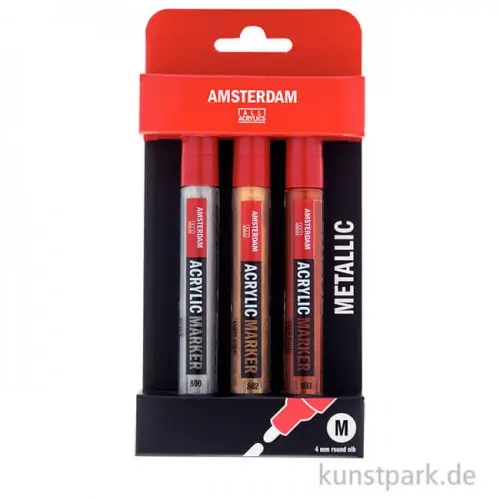 Direktkauf Talens AMSTERDAM Acrylic Marker - Metallic Set 3x4 mm