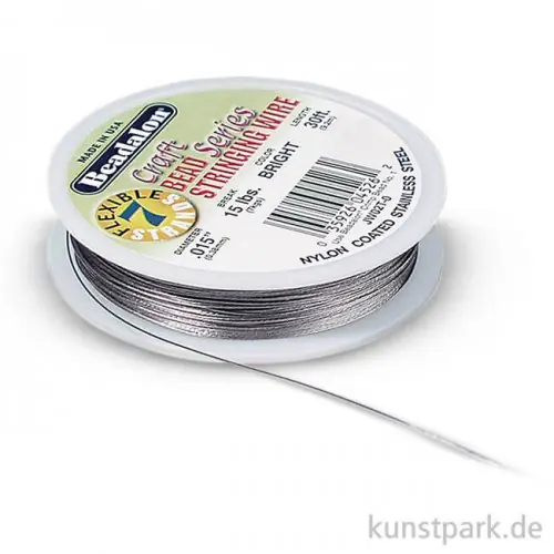 Rabatt Schmuckdraht - Silber kunststoffummantelt 0,38mm, 9,2 m Spule