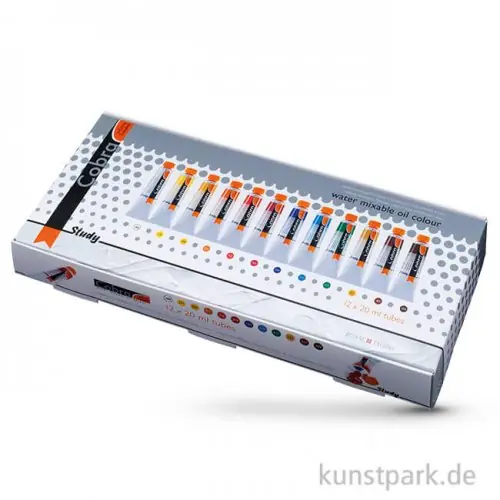 Talens COBRA Study wassermalbare Ölfarbe Starter Set, 12 Tuben 20 ml Letzte Chance