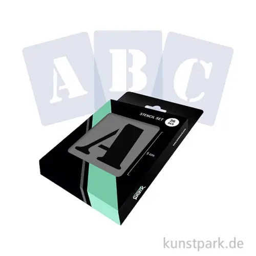 Großhandel Schablonen - Alphabet Set mit 26 Großbuchstaben, Höhe je 5 cm, Serif