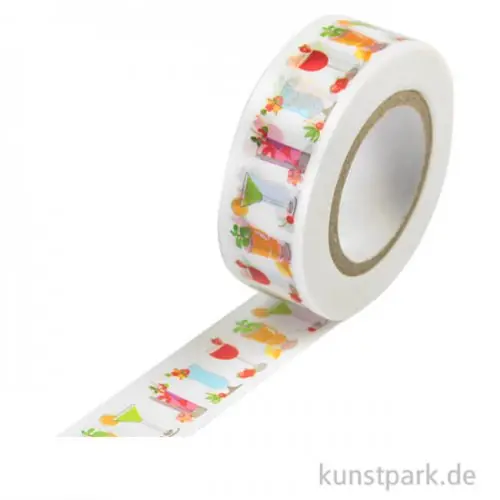 Washitape - Cocktails, 15 mm, 10 m Rabatt