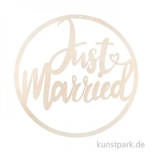 Holz-Kranz - Just married, Durchmesser 30 cm, zum Hängen Zertifiziert