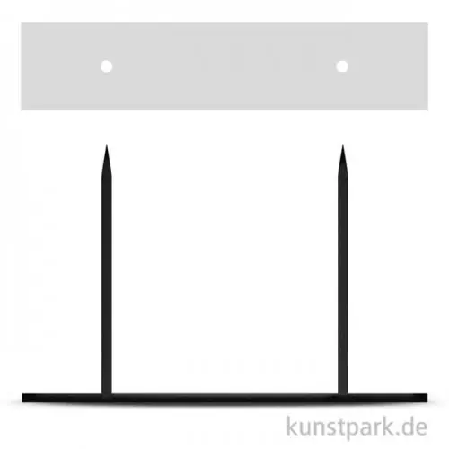 Metallsockel schwarz mit 2 Steckspitzen, 10 x 30 cm, Höhe 20 cm Super-Preis