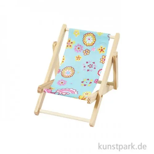 Miniatur-Liegestuhl Strandparty - Blau, 15 cm Versand Am Gleichen Tag