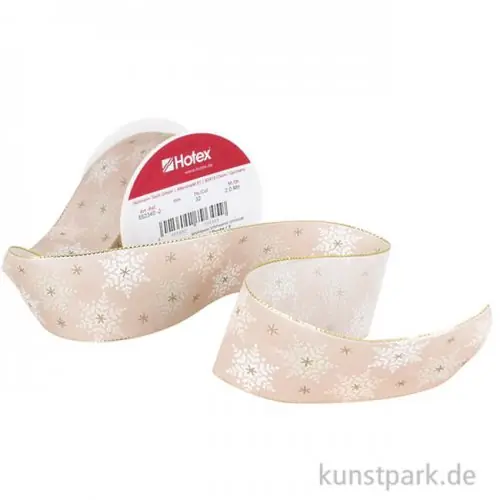 Abverkauf Hotex Chiffonband mit Draht - Sterne Rosa - 40 mm x 2 m