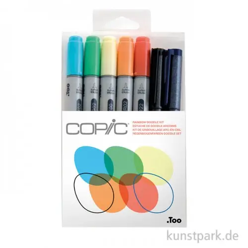 Sichere Zahlung COPIC Doodle Kit - Rainbow, 7 Stifte