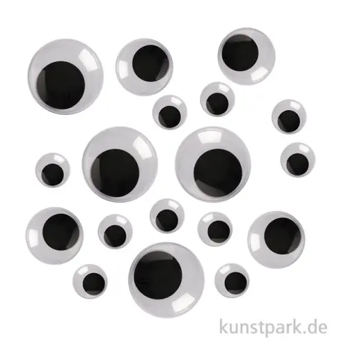 Wackelaugen Set - BIG BOX MIX, selbstklebend, 200 Stück Preiswert