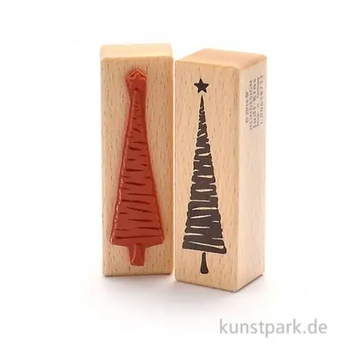 Stempel - Weihnachtsbaum mit Streifen, 3x9 cm Preisknaller