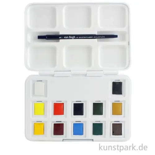 Nur Für Kurze Zeit Talens VAN GOGH Aquarell Pocket Box mit 12 halben Näpfen und Zubehör