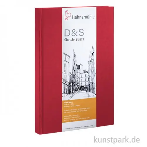Hahnemühle Skizzenbuch D&S, 80 Blatt, 140g, rot Finale Aktion