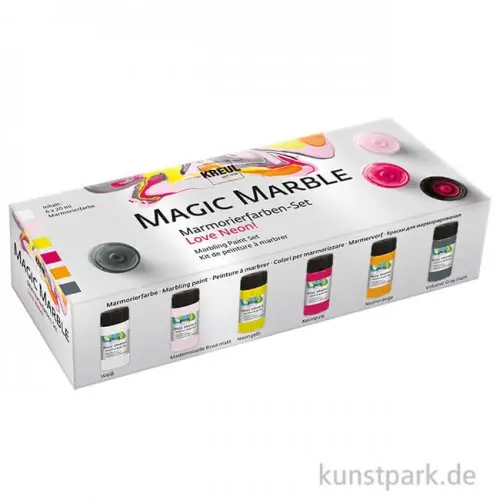 Mega-Angebot KREUL MAGIC MARBLE Marmorierfarben Set - Love Neon, 6 x 20 ml