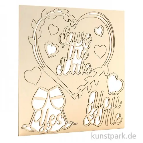 Preisreduziert Stamperia Decorative Chips - You and Me Save the Date, 14 x 14 cm