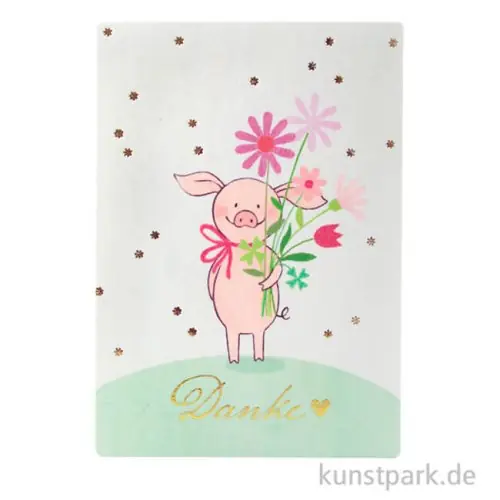 Good old friends - Saubande Postkarte, Blumen, Danke Preiswert