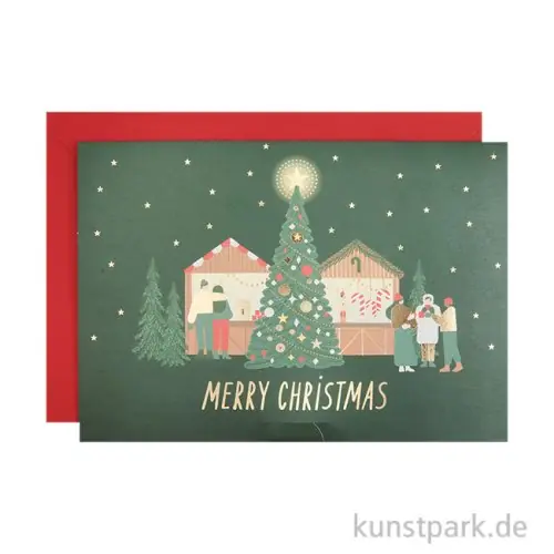 Top-Angebot Pop Up Karte für Geldgeschenke, Weihnachtsmarkt, A5