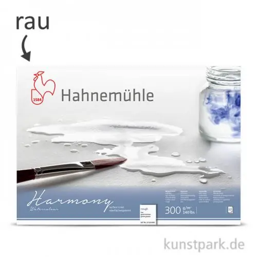 Kostenloser Versand Hahnemühle HARMONY Aquarell Papier, 12 Blatt, 300g - rau