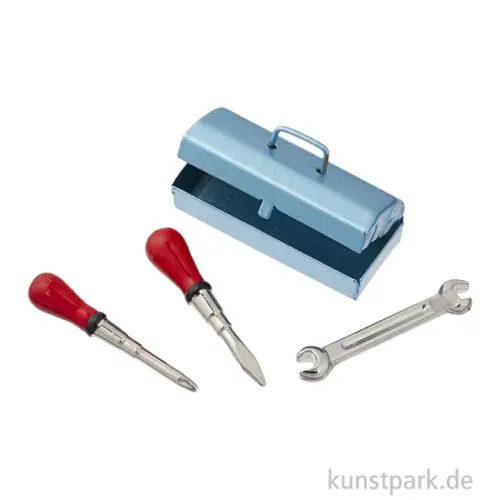 Top-Qualität Miniatur Werkzeugkasten, 3 cm, 4-teilig