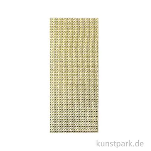 Aktuell Strasssteine selbstklebend, Rund, Gold, 10 x 25,5 cm