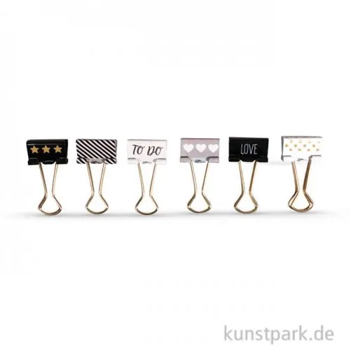 My Planner - Binder Clips - Glam, 2 cm, 6 Stück sortiert Preis Gesenkt