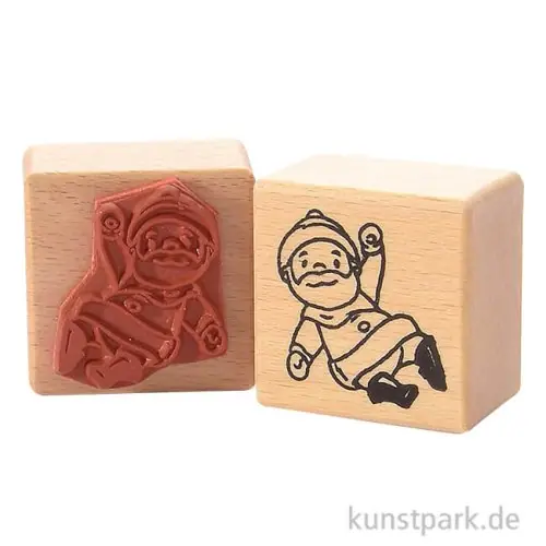 Stempel - Santa Claus hangelt, 4 x 4 cm Rabatt
