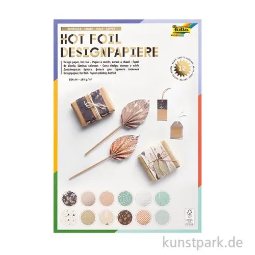 Sofort Bestellen Designpapier Block Hotfoil, DIN A4, 12 Blatt, 165g/m²